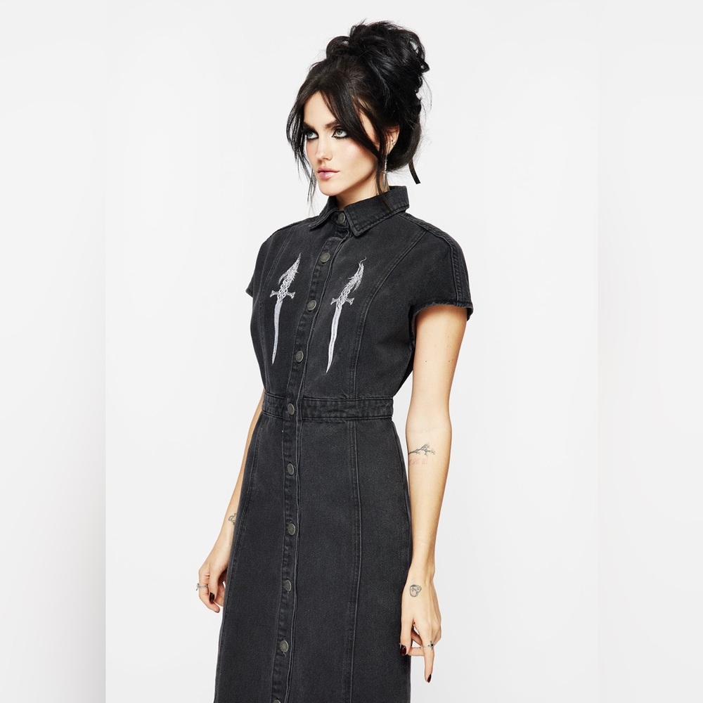 NWT Disturbia Kilgharrah Denim Midi Dress US 6 / UK 10 - Picture 4 of 10